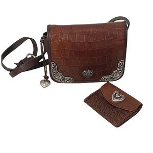 Brighton Brown Satchel with Silver Accents